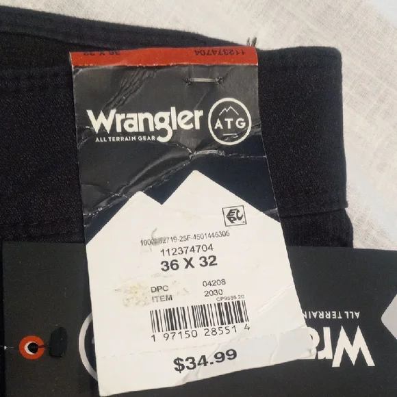 Wrangler ATG Men's Black Pants - Picture 3 of 6